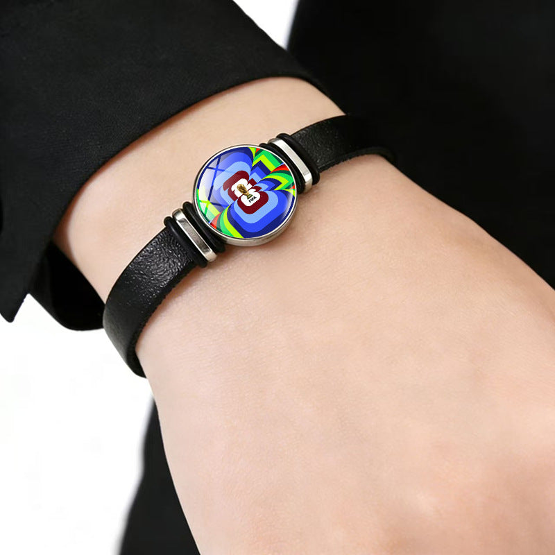 Casual Geometric Plated Leather Bracelet Unisex