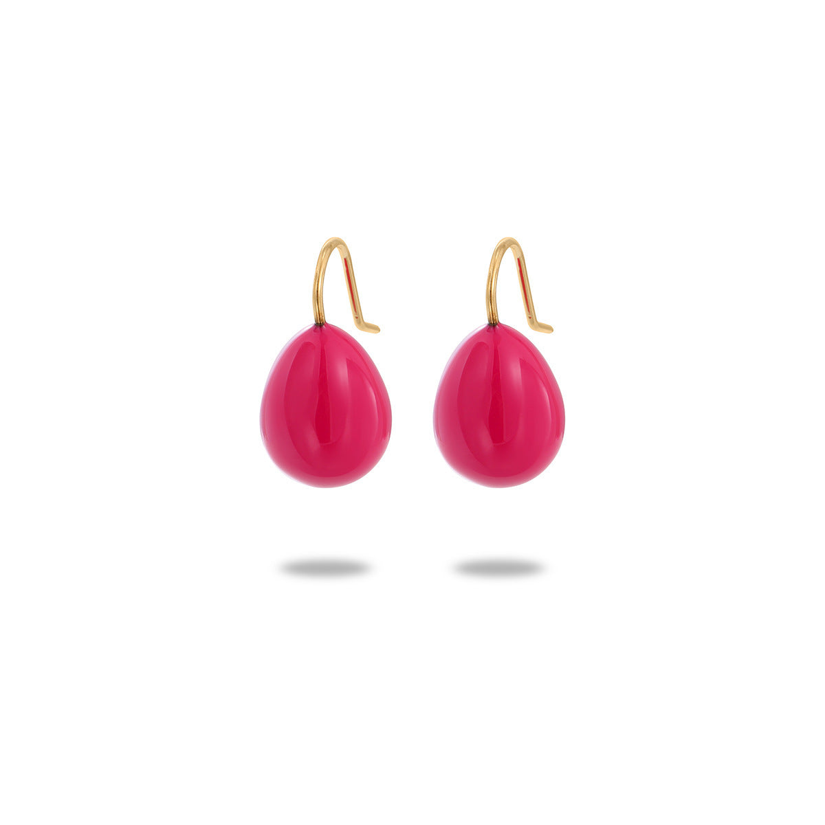 Pendientes minimalistas de acero inoxidable con esmalte de lágrima coloridos para mujer, a la moda, ligeros, lujosos, versátiles, hipoalergénicos y resistentes al deslustre