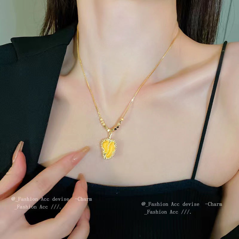 Collar Minimalista de Durian Geométrico para Mujer, Cadena de Eslabones Chapada en Acero de Titanio con Cadena de Caja