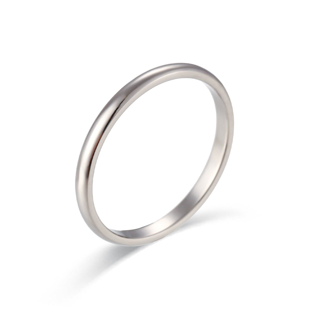 Minimalist Geometric Stainless Steel Ring with 18K Gold Plating for Women