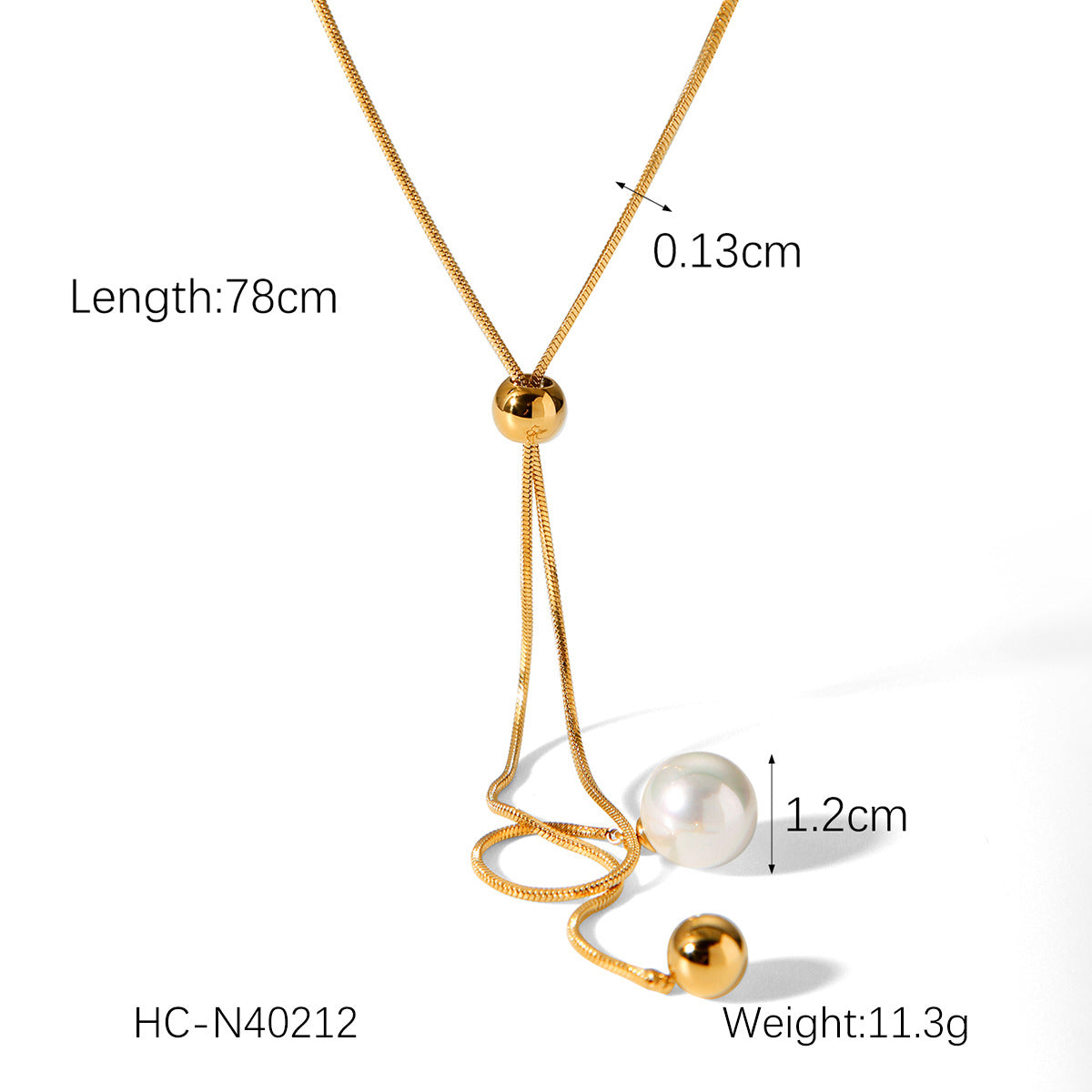 Minimalist Geometric Stainless Steel Pendant Necklace with Titanium Steel Ball Charm, Adjustable Snake Chain for Women