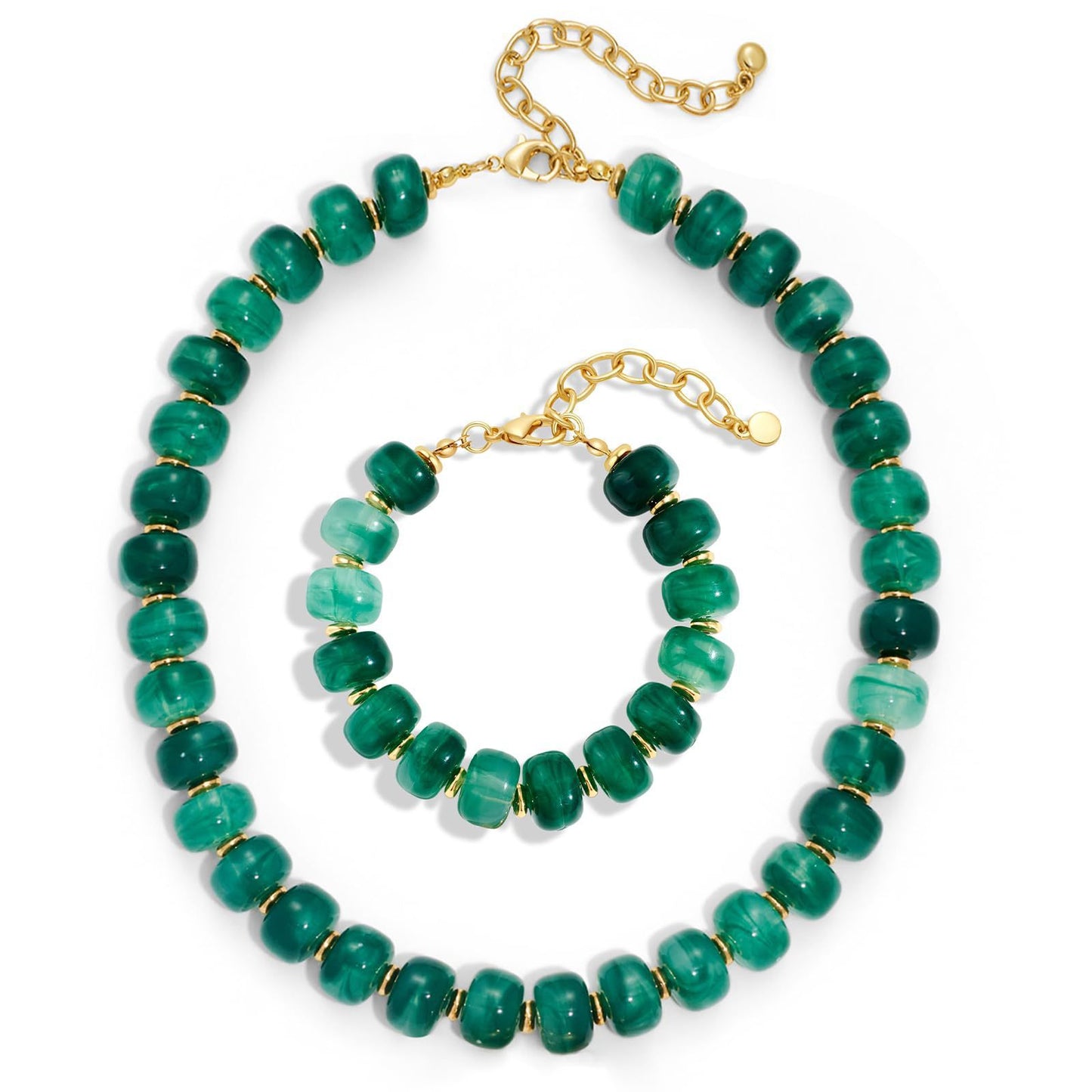 Colorful Geometric Round Acrylic Pendant Necklace Set for Women and Unisex