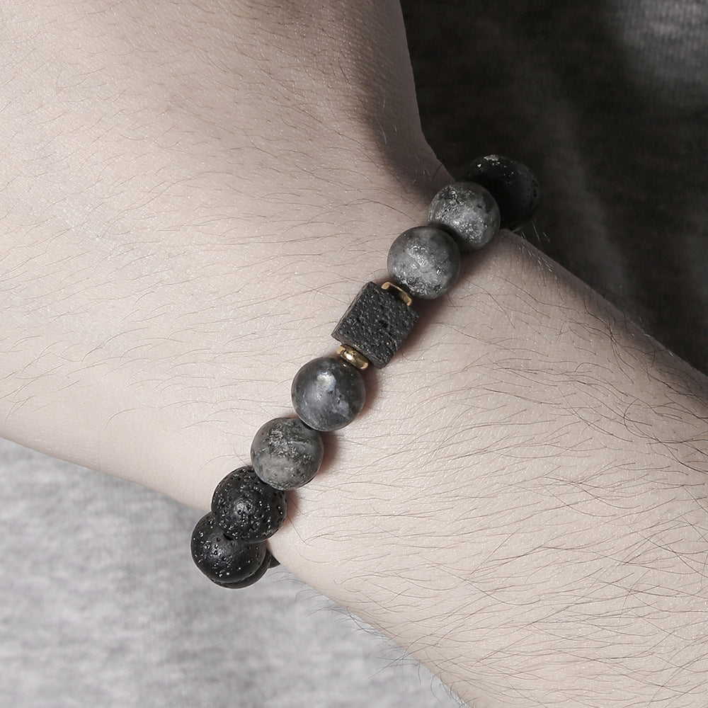 Hip-hop 10mm Square Matte Stone Bracelet for Men and Women