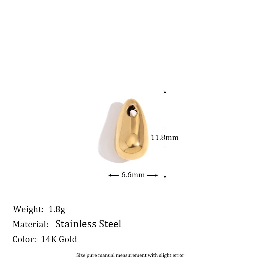 Minimalist Geometric Pendant with 14K Gold Plated Stainless Steel Round Heart Shape and Greek Key Pattern for DIY Jewelry Making