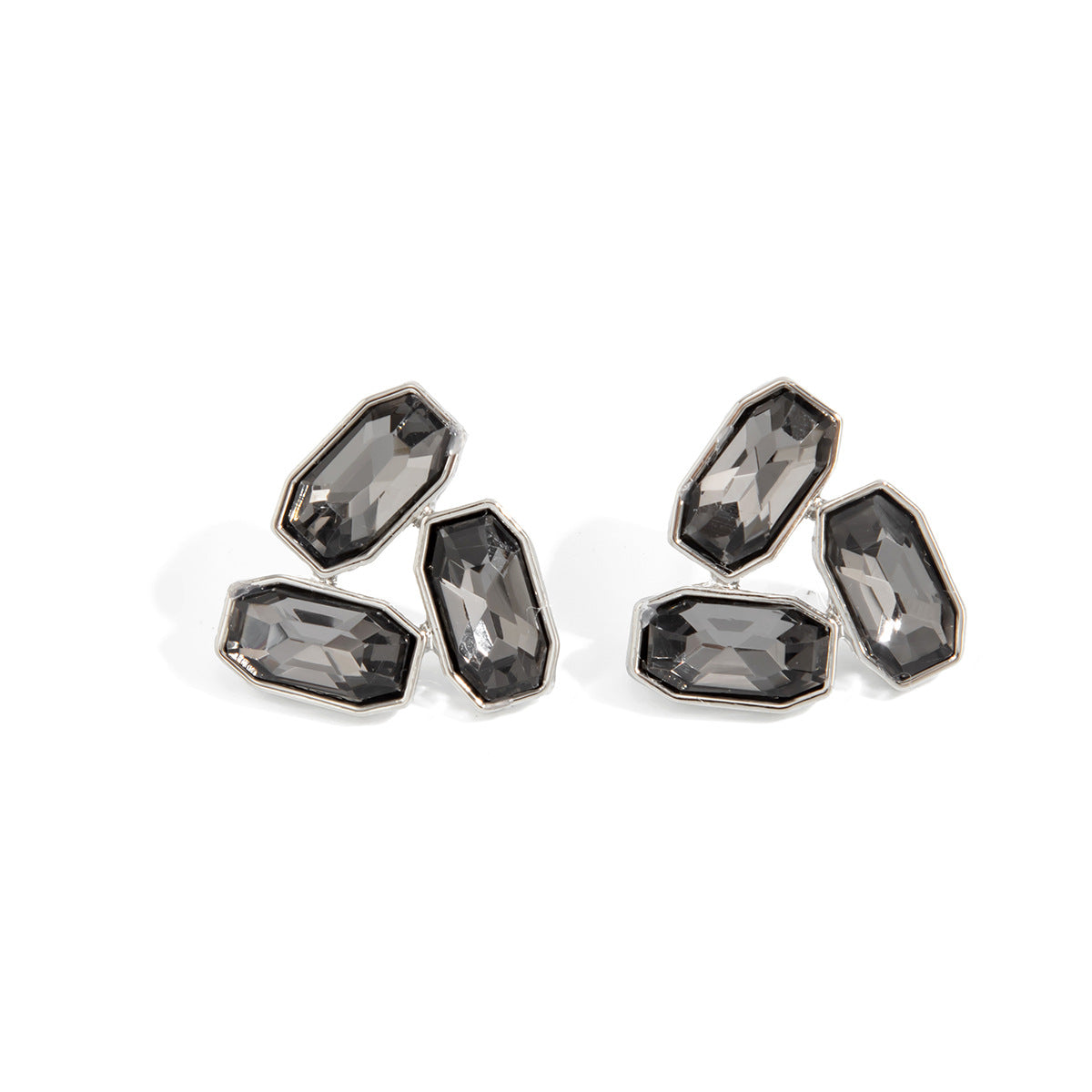 Geometric Triangle Alloy Plated Charm Bar Earrings for Women