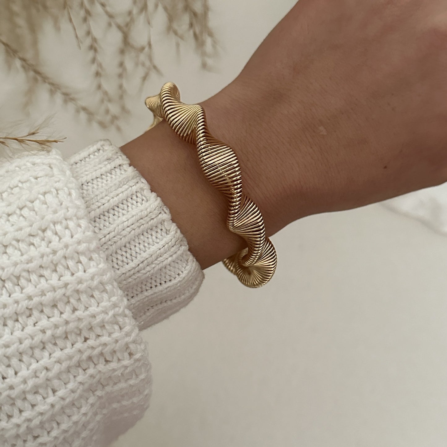 Set di bracciali a polsino placcati in lega geometrica minimalista