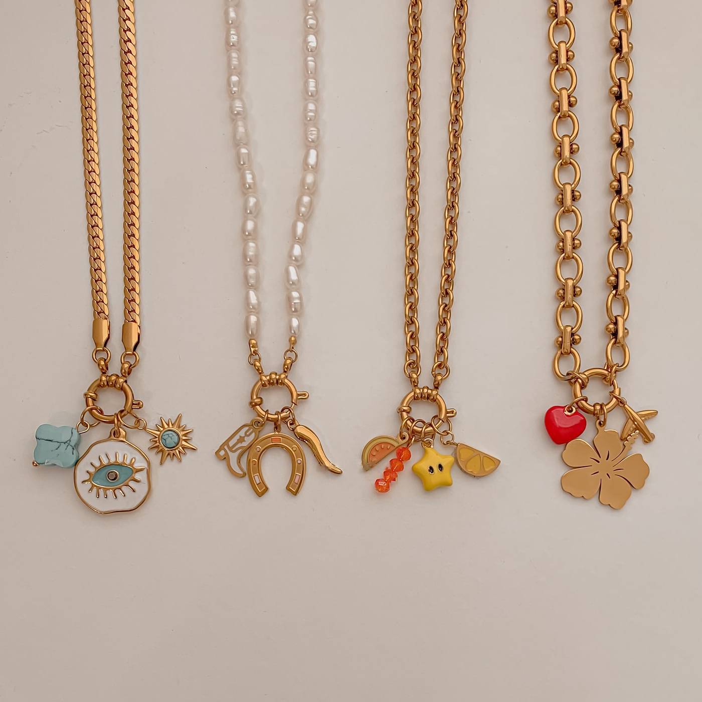 Casual Heart Charm Bar Titanium Steel PVD 18K Gold Plated Pendant Necklace