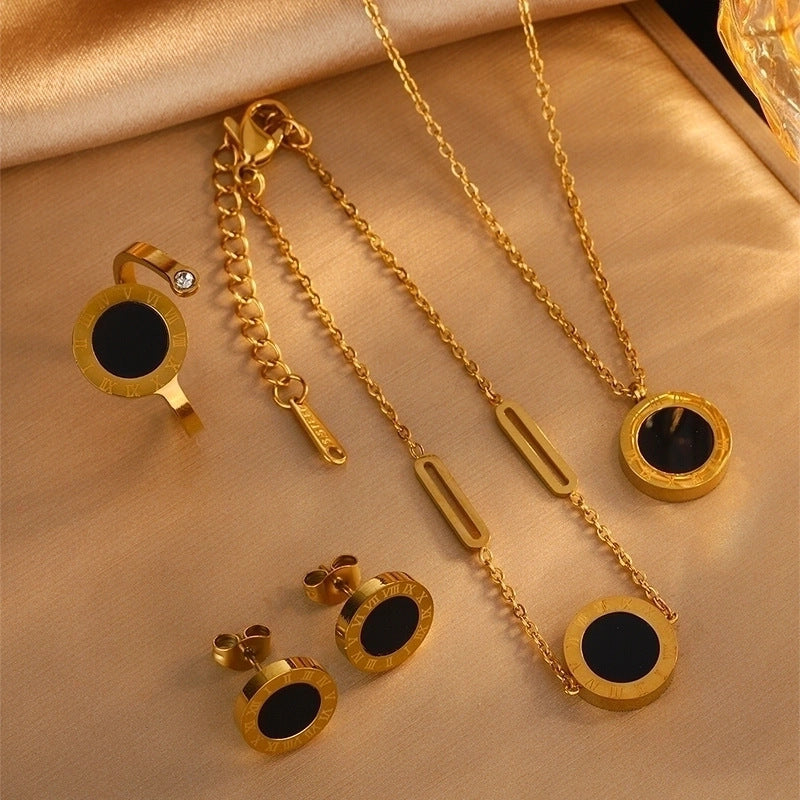 Set di orecchini e collana con ciondolo a goccia in acrilico a forma di cuore placcato in acciaio inossidabile, minimalista ed elegante, con catena a cavo