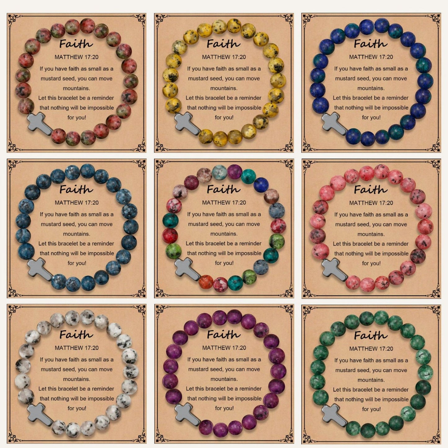 Business Casual Handmade Natural Stone Bracelet with Letter and Number Elements Unisex