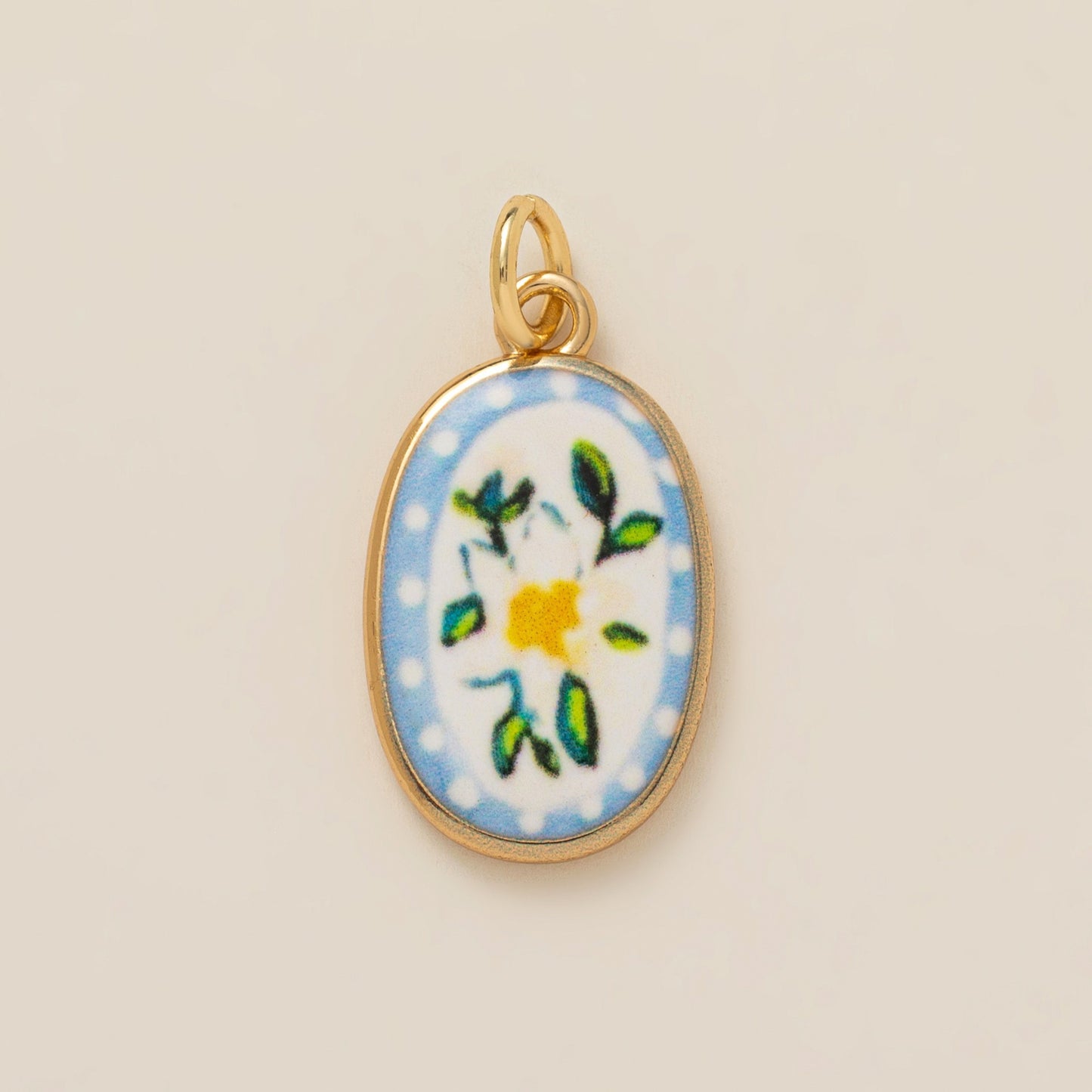 Heart Floral Plated Brass Charm Bar