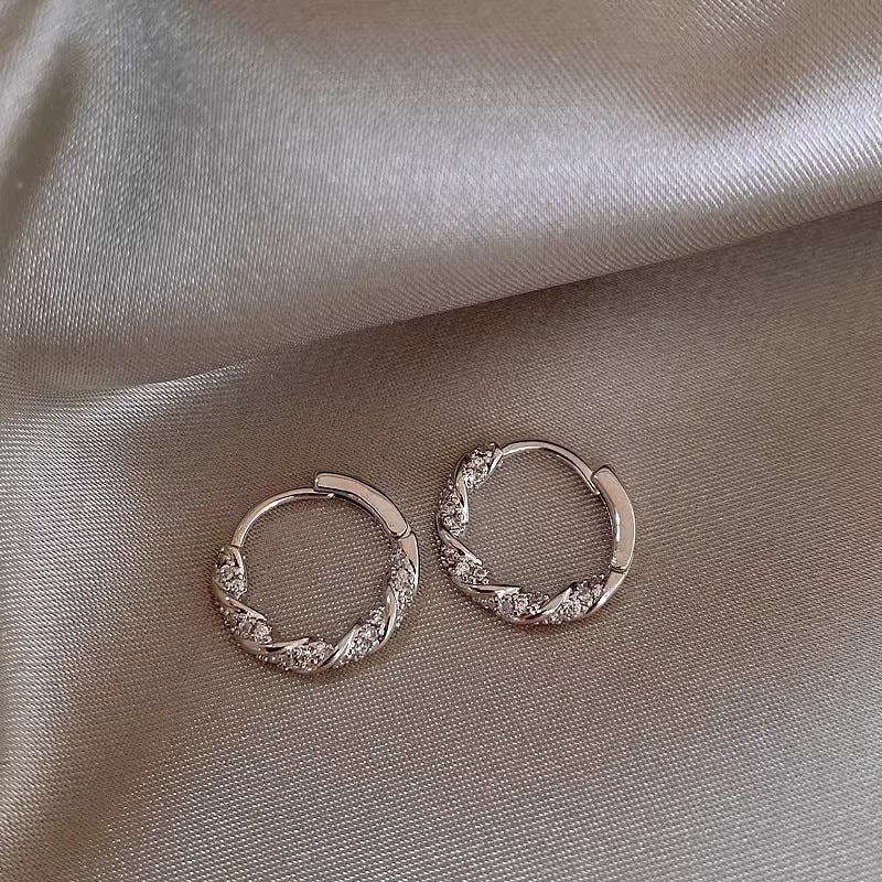 Orecchini a Cerchio Minimalisti Geometrici da Donna in Rame Placcato Oro, Orecchini Semplici a Perno Rotondi