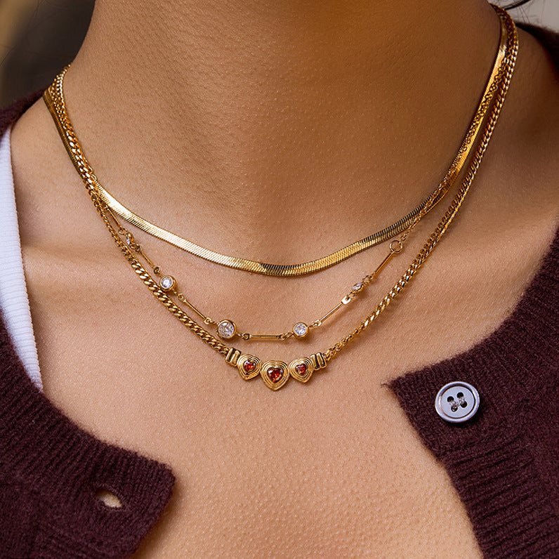 Collana Minimalista a Cuore in Acciaio Inossidabile con Placcatura in Oro PVD per Donne, Catenina con Ciondolo, Gioielli di San Valentino
