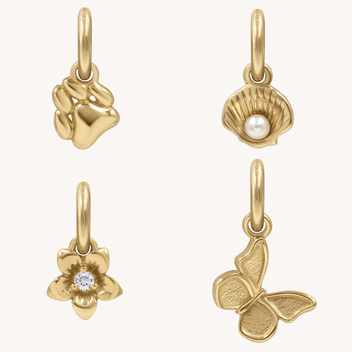 Elegant Gold Plated Brass Geometric Rhinestone Charm Bar