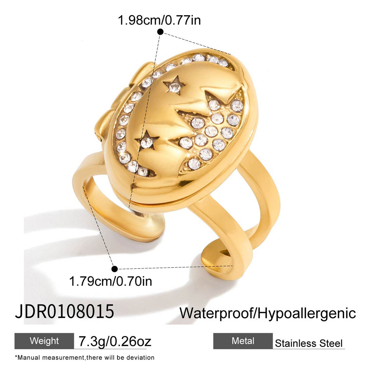 Minimalist Heart Stainless Steel PVD Plated Necklace and Ring Set for Women