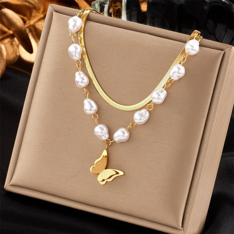 Sweet Minimalist Heart Titanium Steel Plated Necklace for Women