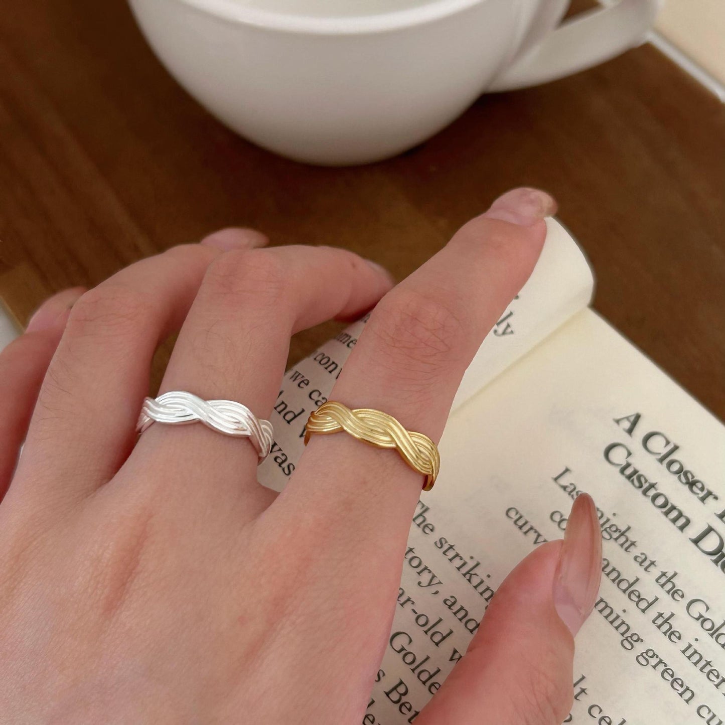 Minimalist Geometric Line Ring in 925 Sterling Silver for Women