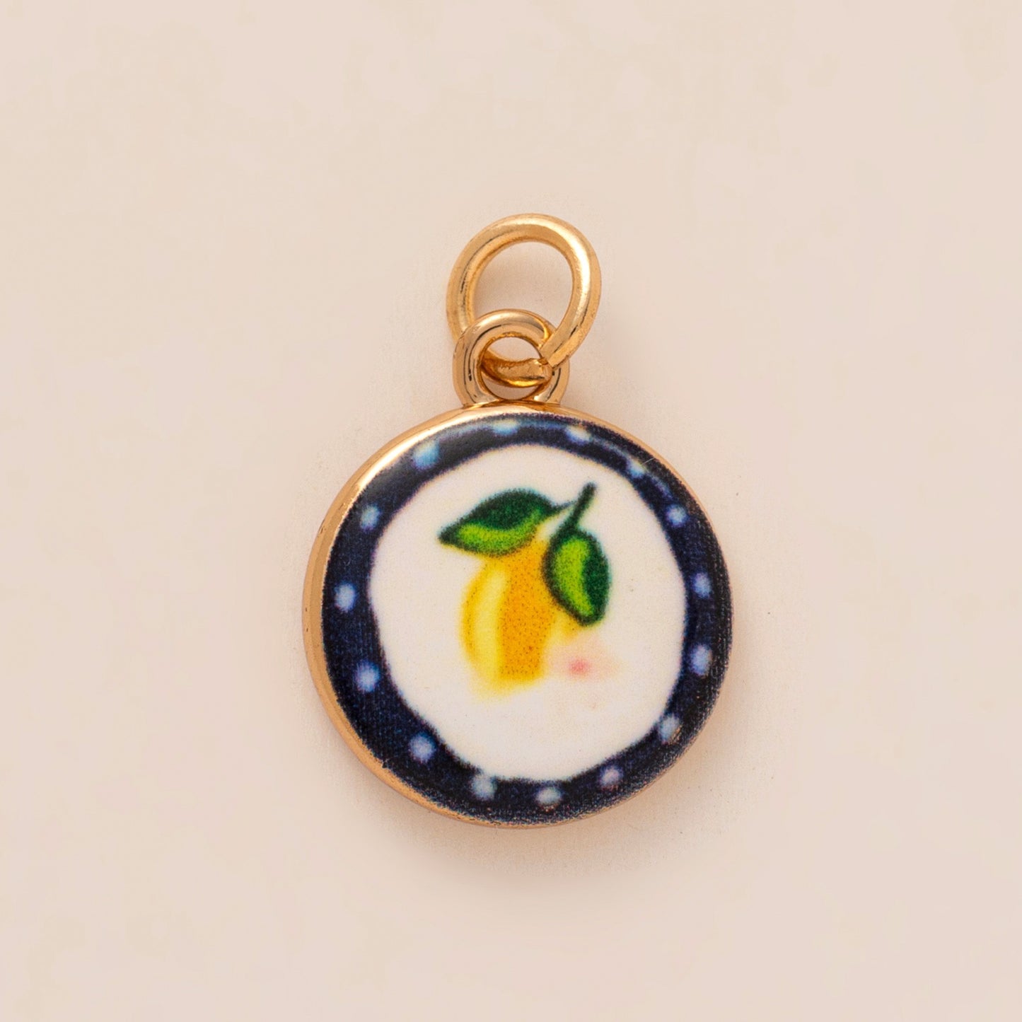 Sweet Floral Brass Plated Persimmon and Note Shoe Charm with Yellow Tulle Bow