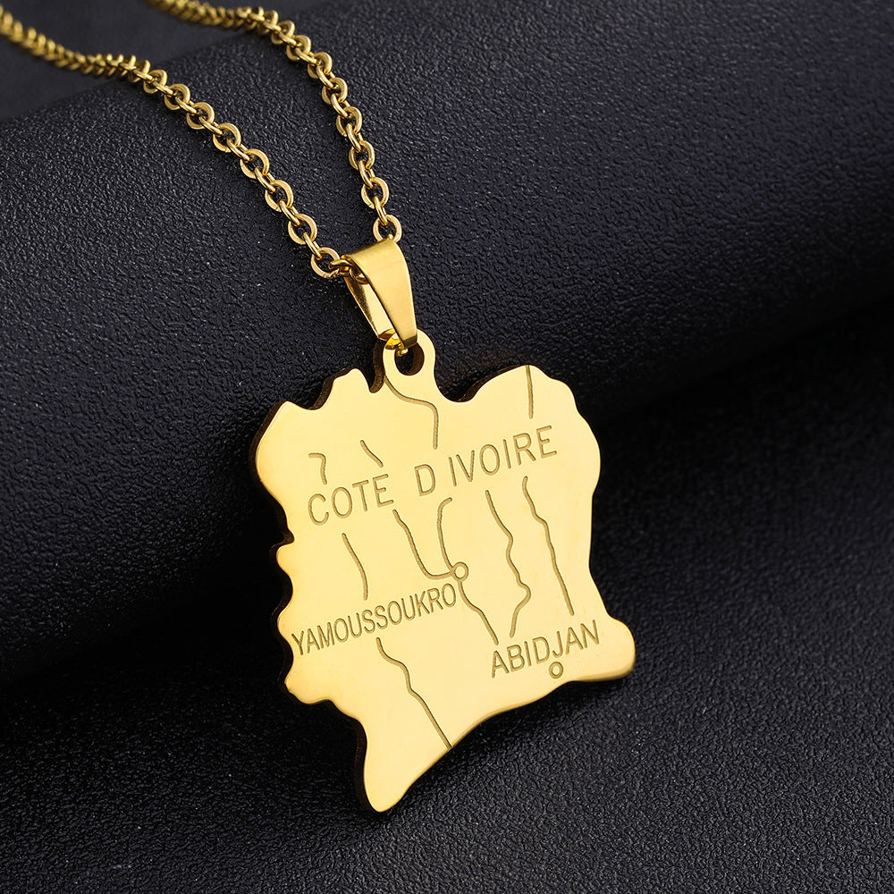Collana Pendente Geometrica Minimalista in Acciaio Inossidabile con Finitura Smaltata Unisex