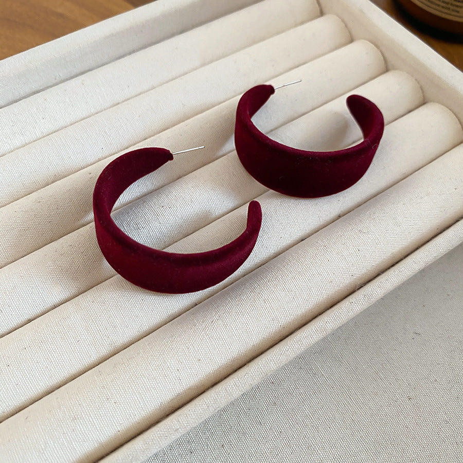 Retro Minimalist Geometric Resin Earrings with Zirconia Accents and 925 Silver Posts for Women
