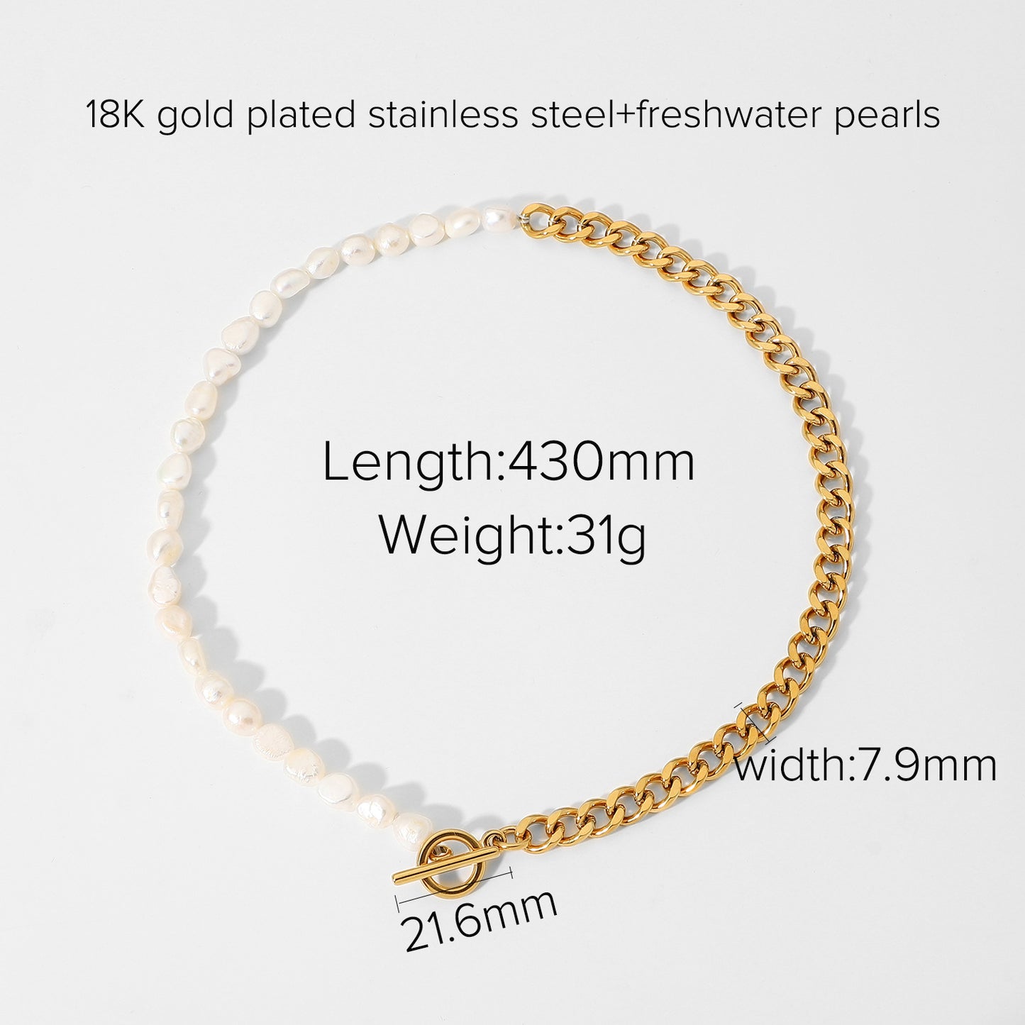 Collar colgante redondo geométrico para mujer con cadena cubana de acero inoxidable y colgante de acero de titanio, acabado galvanizado