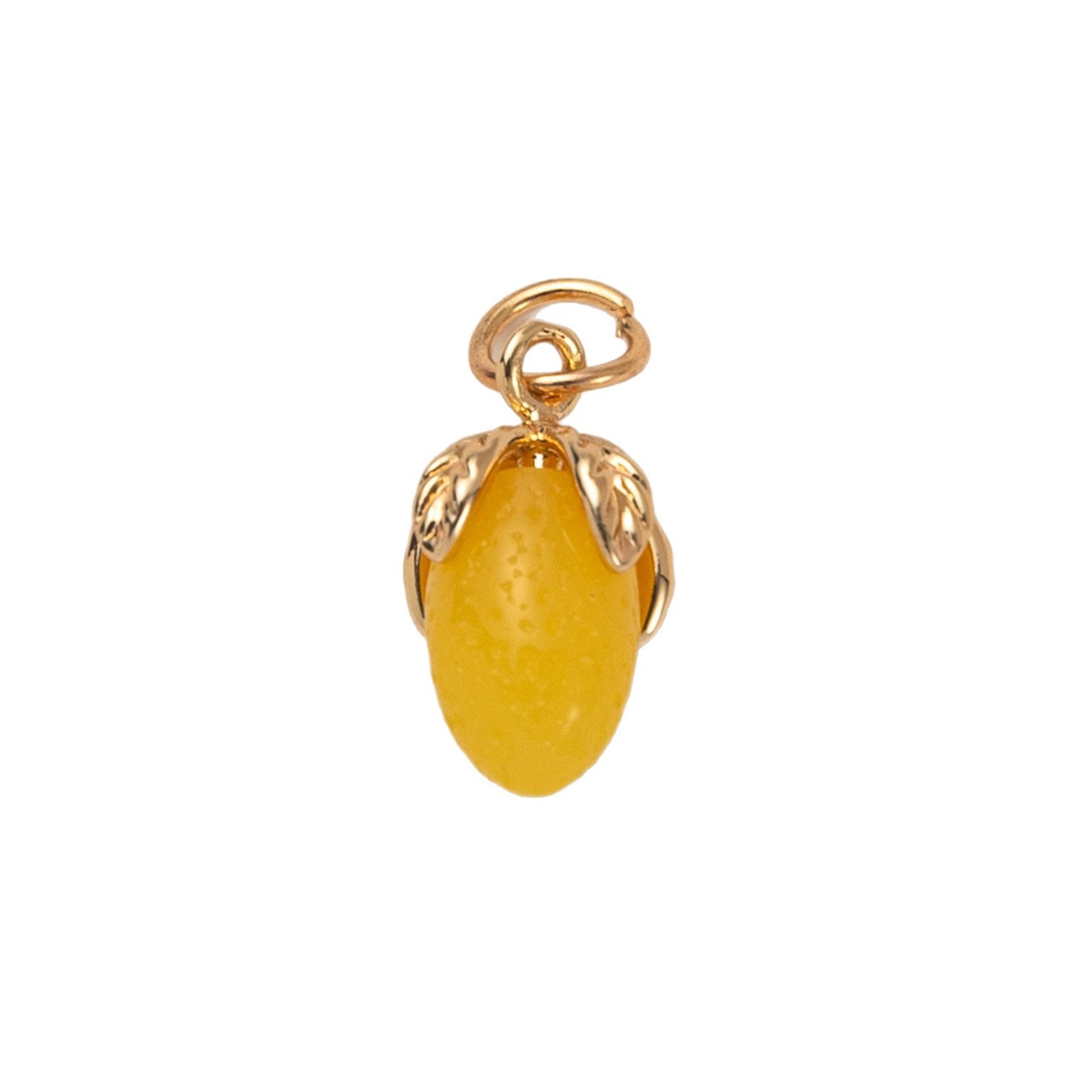 Fruit Charm Bar Plated Brass Cable Chain Necklace with Resin Pendants for Women