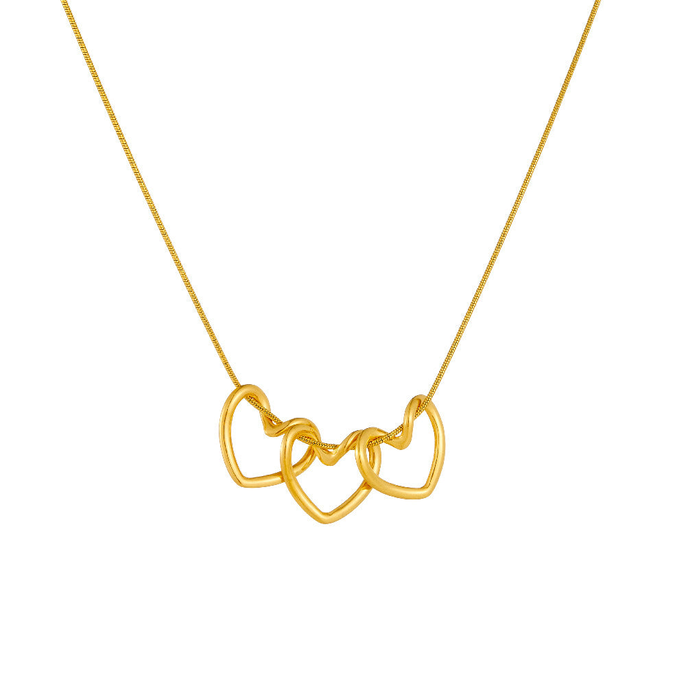 Minimalist Business Gold Plated Heart Stainless Steel Necklace for Women