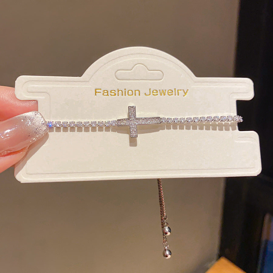 Luxury Elegant Oval Geometric 14K Gold Plated Cubic Zirconia Inlay Brass Bracelet for Women
