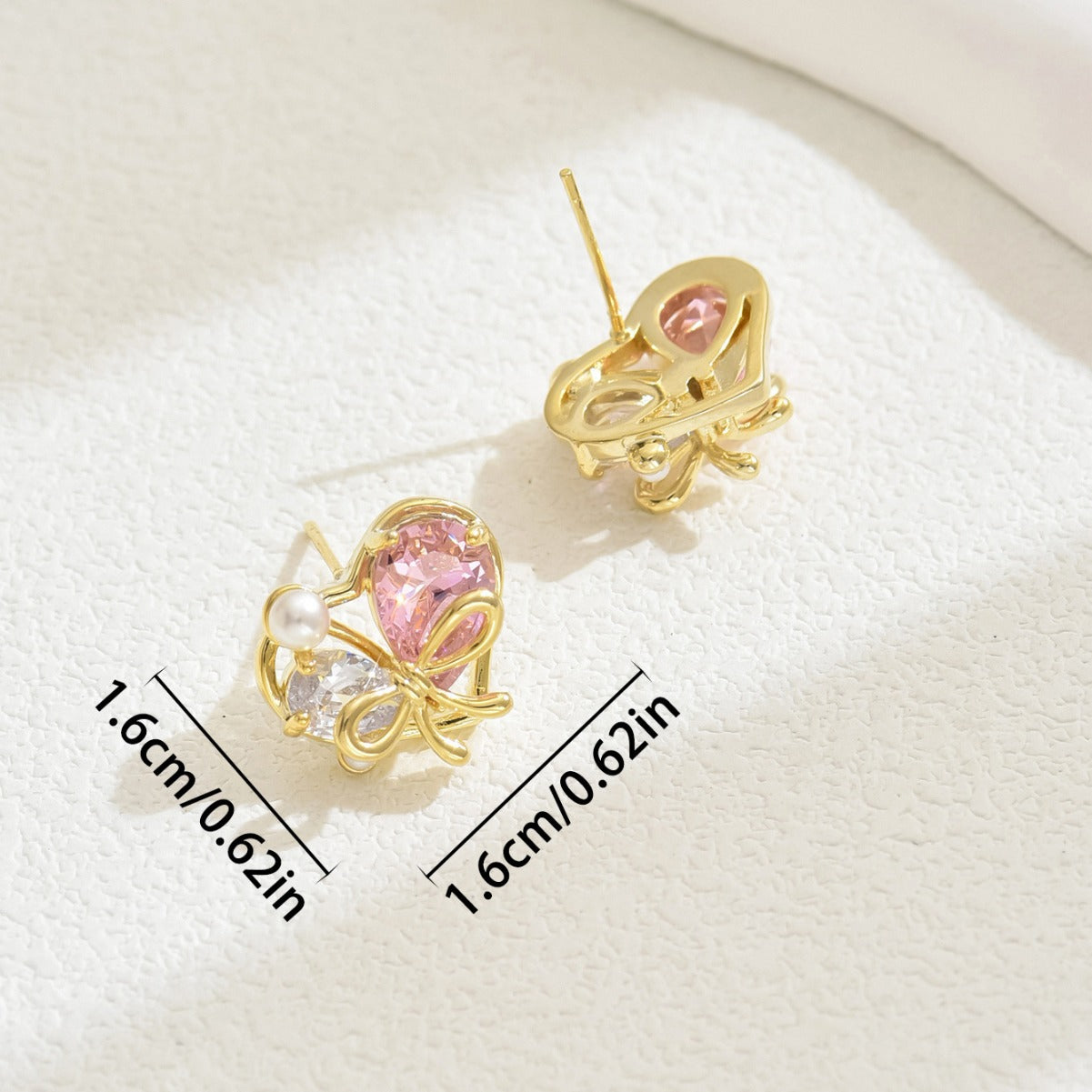 Aretes Minimalistas de Cobre con Forma de Corazón y Circonita Incrustada para Mujer, Aretes Ligeros de Lujo