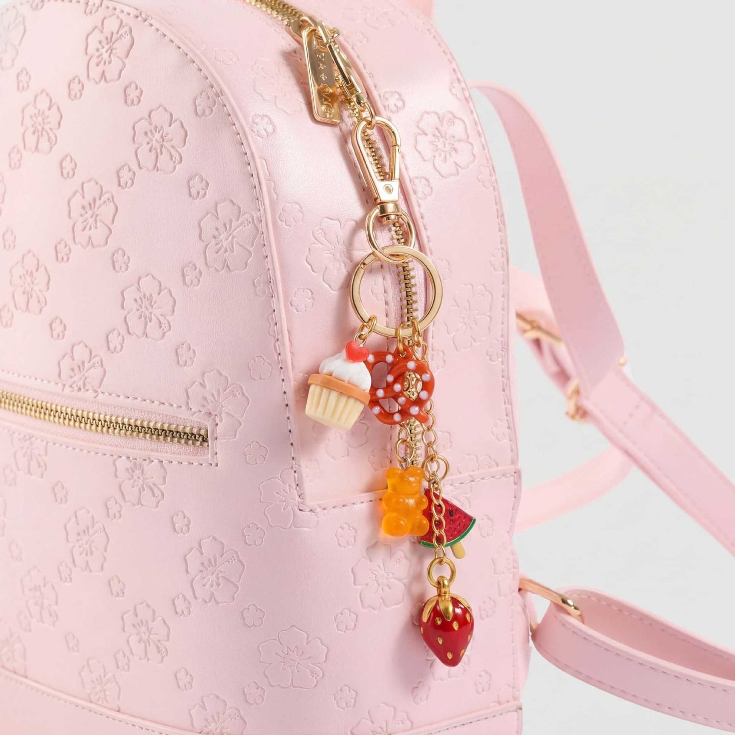 Sweet Acrylic Food Shape Bag Chain Charm with Fruit Pattern