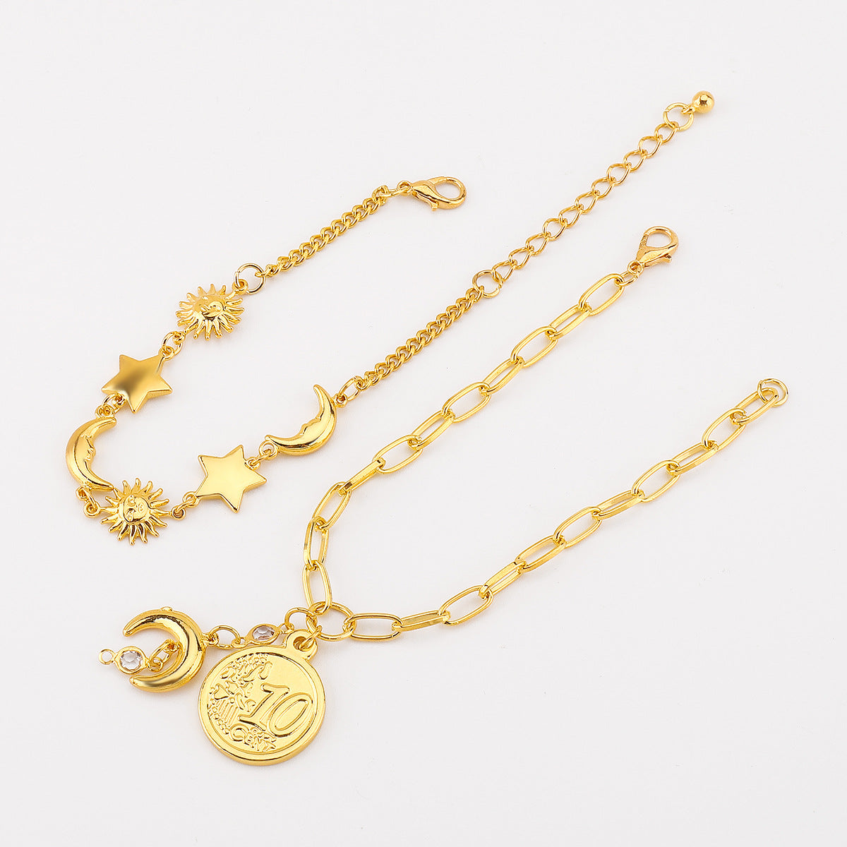Vacation Style Star-Shaped Geometric Gold-Plated Iron Bracelet for Women