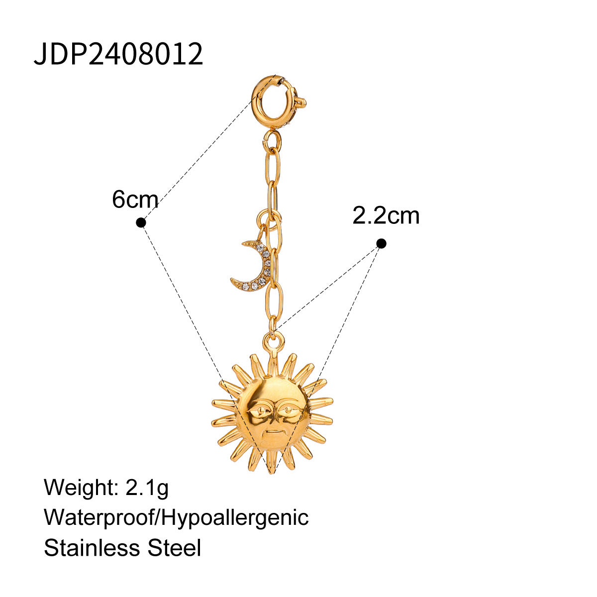 Connettore a Barra Charm Geometrico Placcato in Acciaio Inox