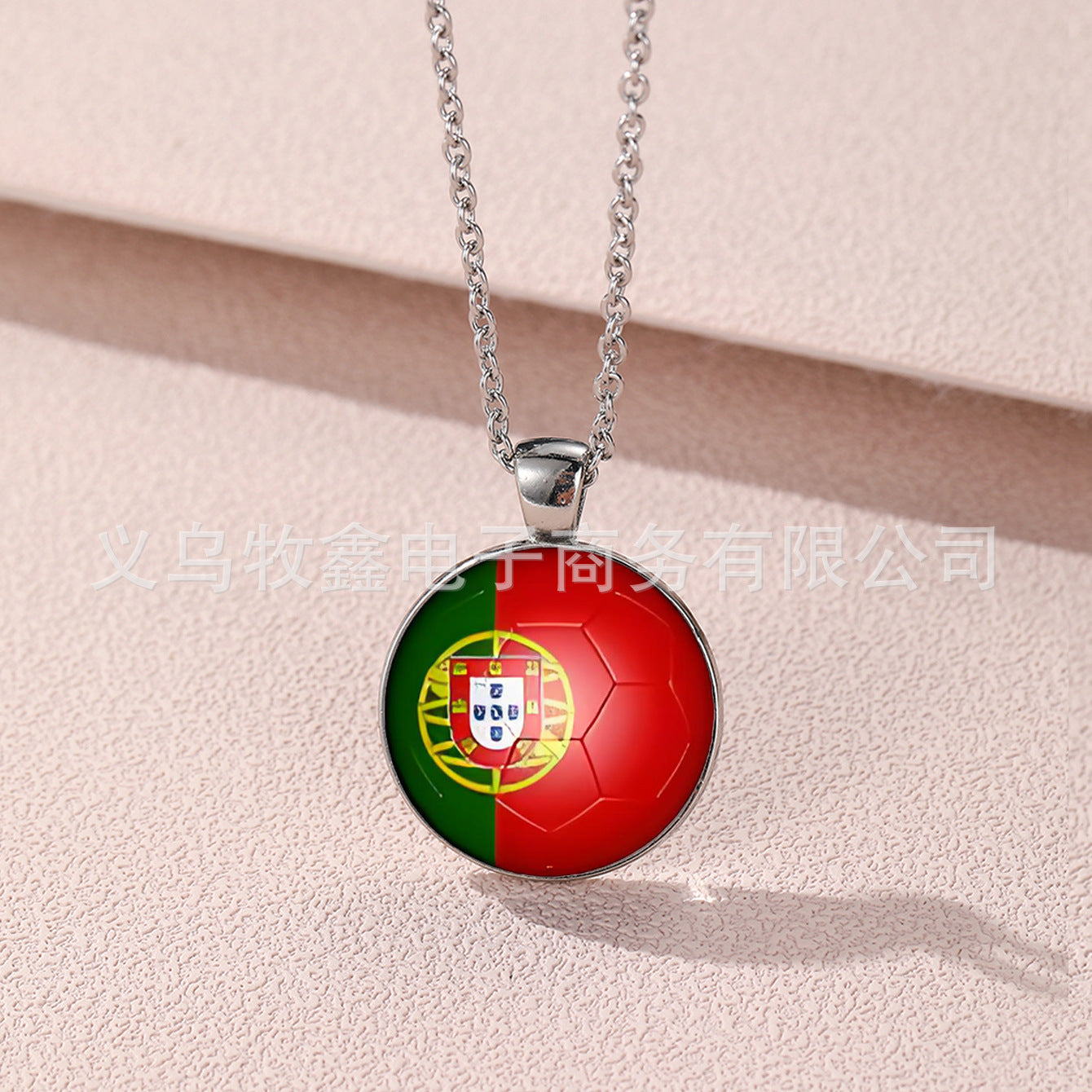 Geometric Cartoon Alloy Pendant Necklace Unisex World Cup Commemorative Jewelry