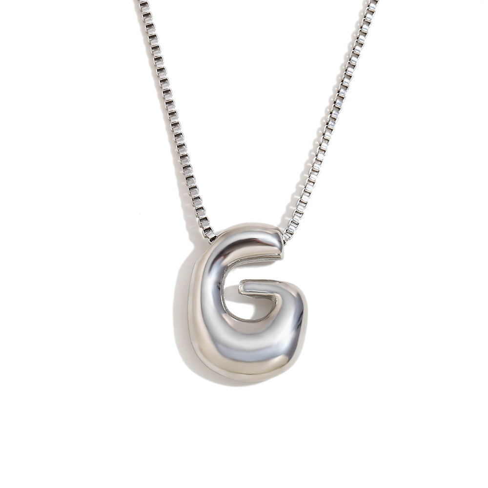 Minimalist Fashion Letter Necklace for Women Stainless Steel Pendant with 18K Gold Plating