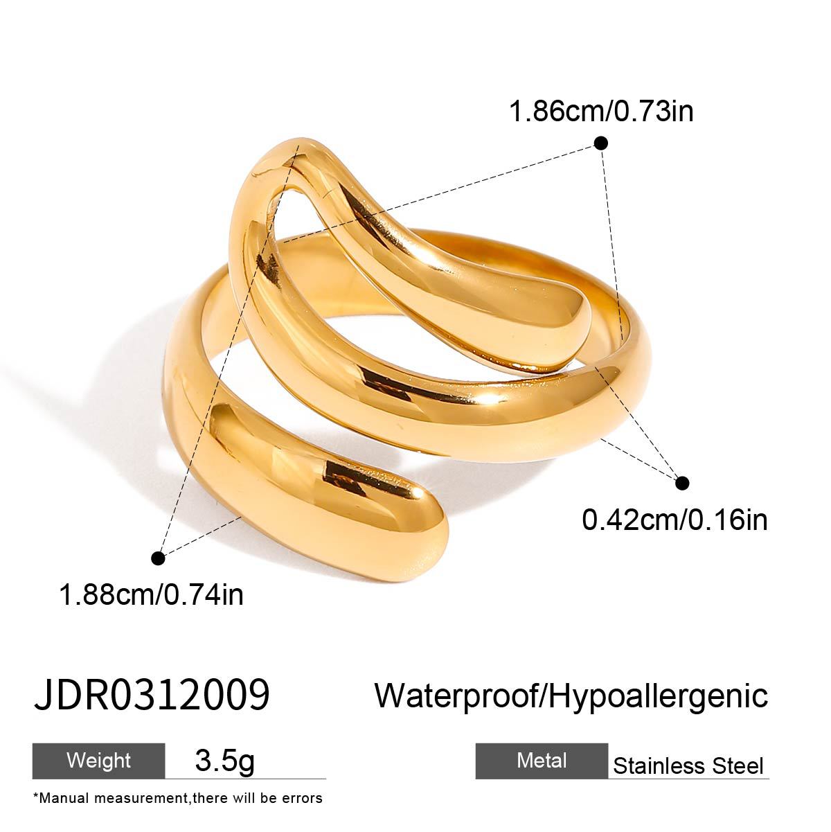 Geometric Plated Stainless Steel Ring for Women