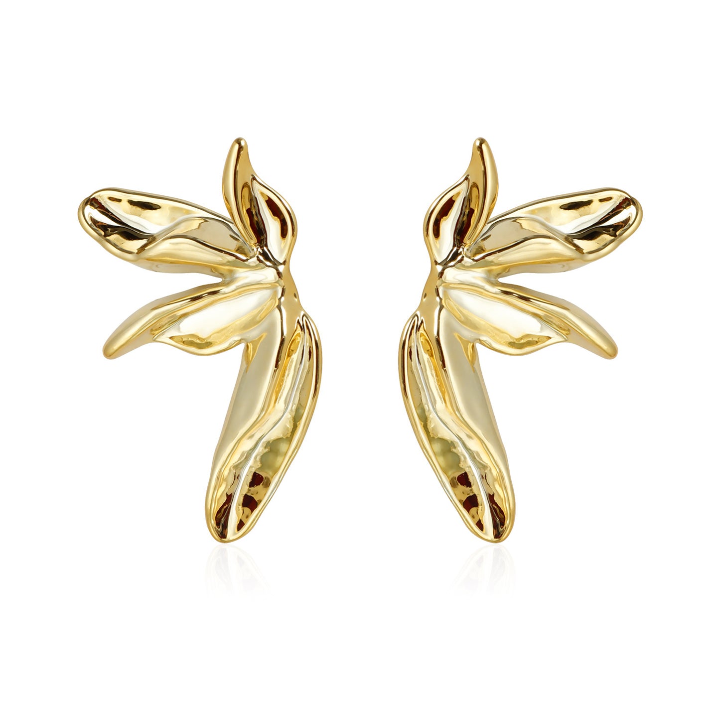 Vintage Geometric Floral Zinc Alloy Plated Wing Earrings for Women