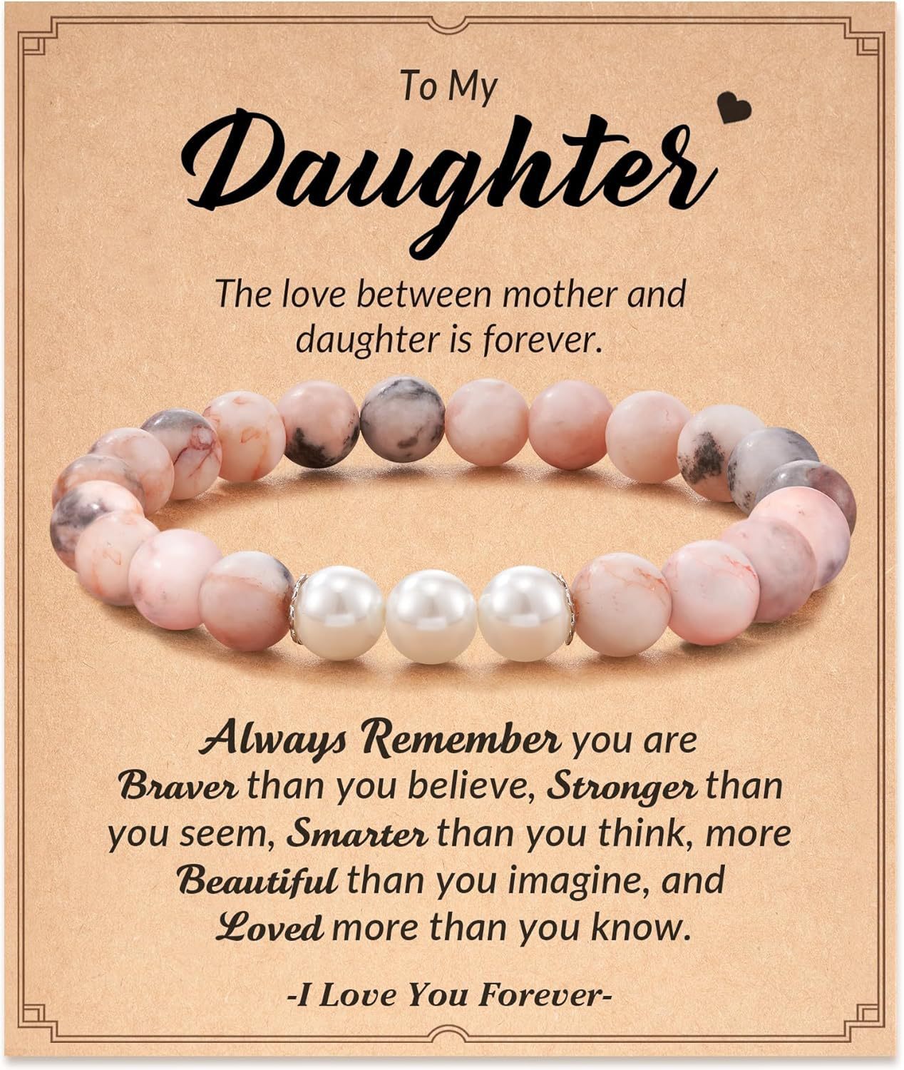 Sweet Geometric Zebra Print Pearl Bracelet for Women