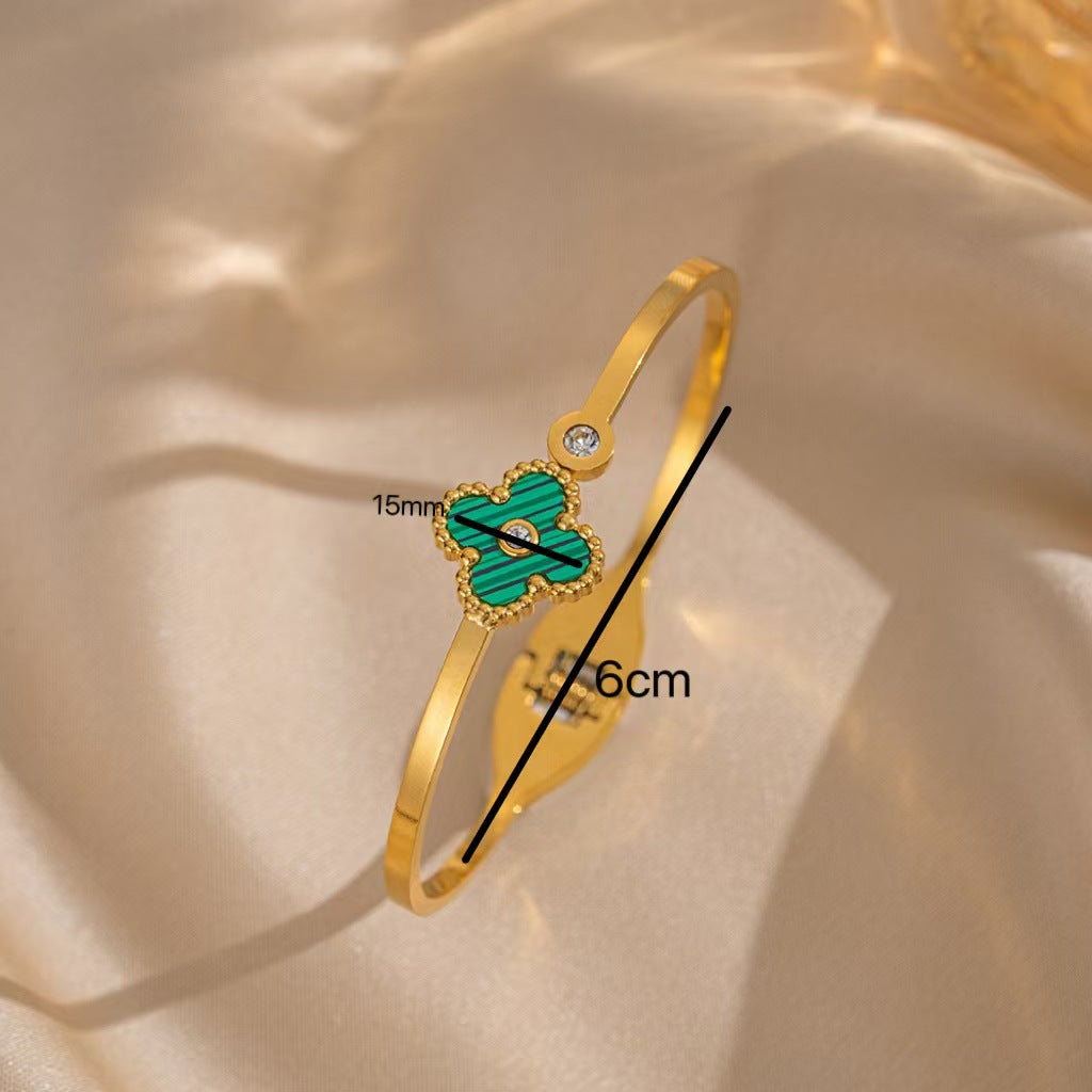 Bracciale ovale lusso minimalista da donna in acciaio al titanio con finitura placcata e anallergico in acciaio inossidabile