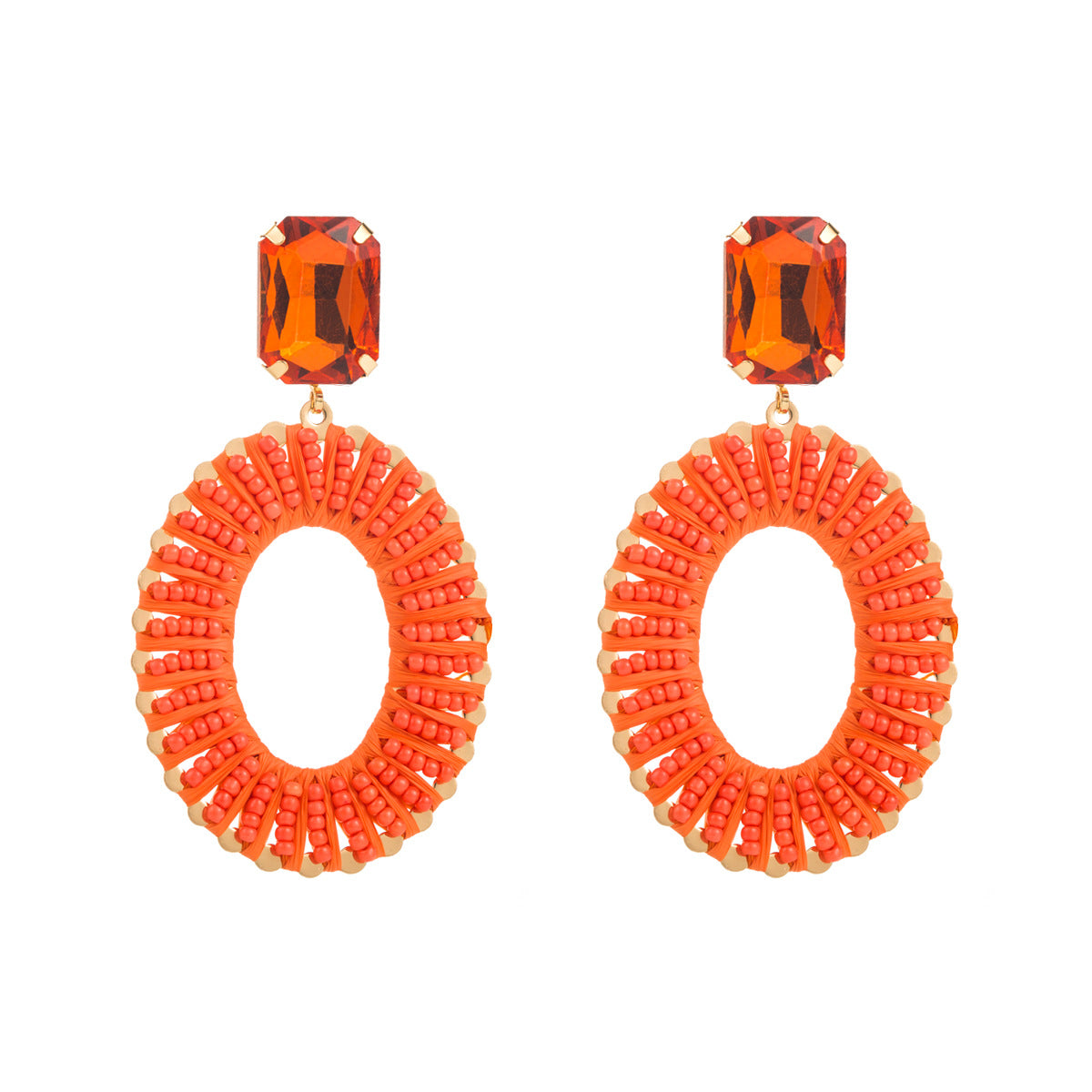 Pendientes Geométricos Minimalistas con Cuentas para Mujer Base de Hierro Hecha a Mano con Cuentas Miyuki de Colores Joyería Casual de Verano para Vacaciones