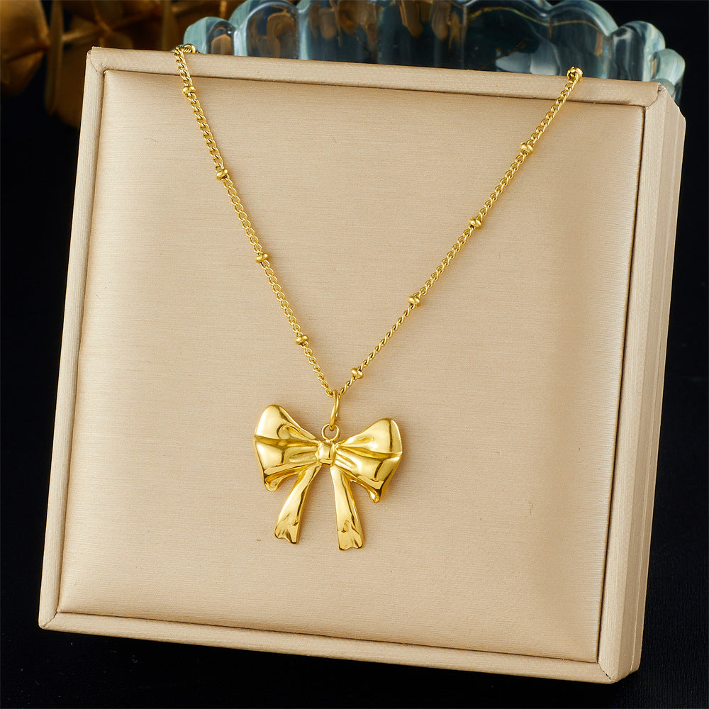 Vintage Gold Plated Stainless Steel Star Butterfly Animal Hollow Pendant Necklace for Women