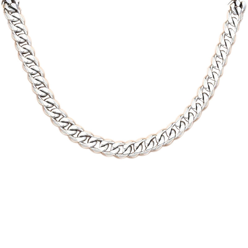 Streetwear Geometric Brass Cuban Link Chain Necklace with Cubic Zirconia for Men