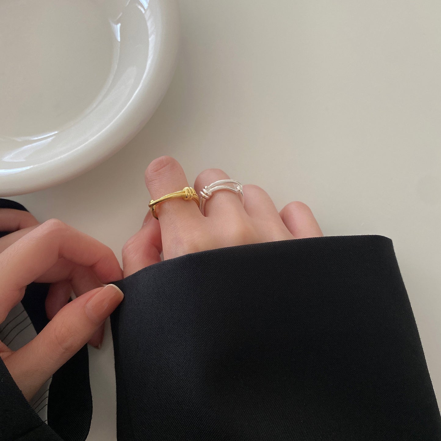 925 Sterling Silver Heart Knot Ring for Women