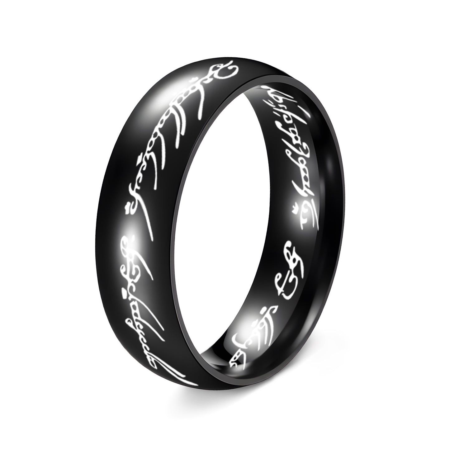 Vintage Stainless Steel Plated Letter Number Ring Unisex