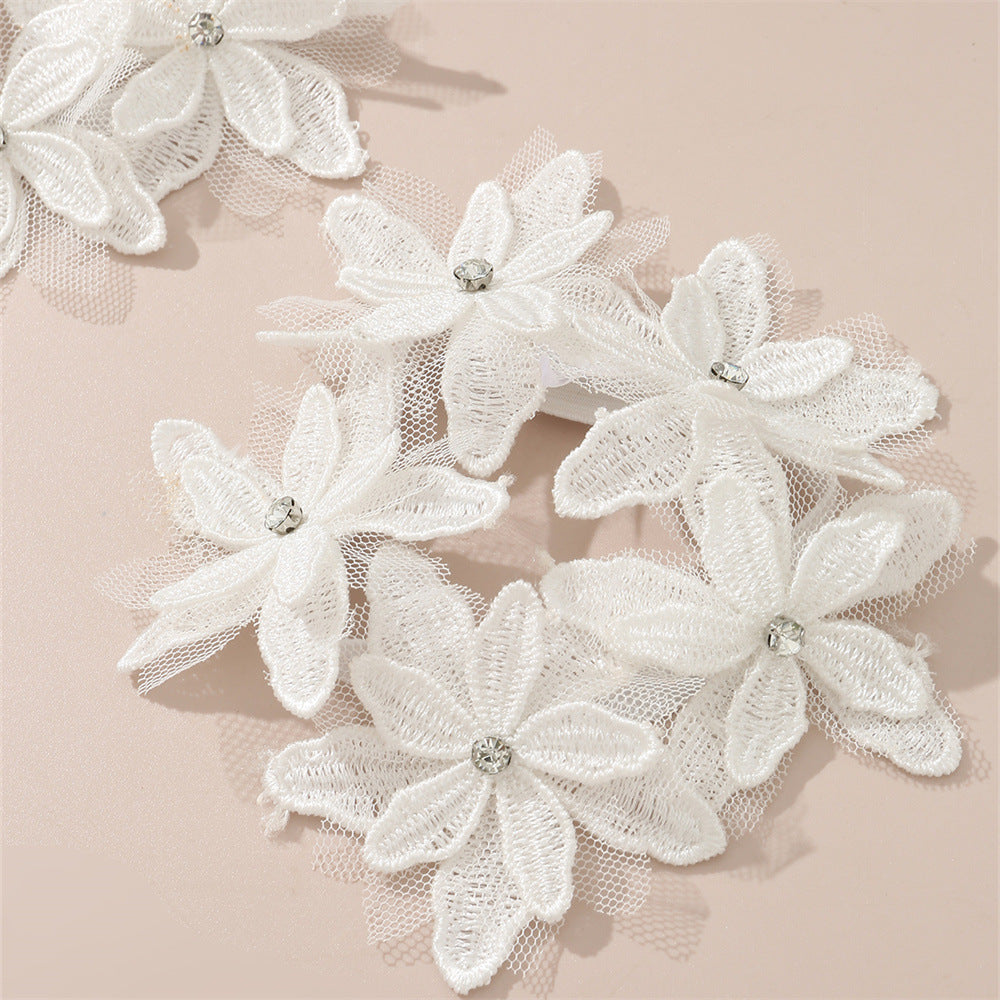 Set di elastici per capelli in tessuto a forma di fiore minimalisti per bambini, paio di elastici morbidi per bambine e bambini
