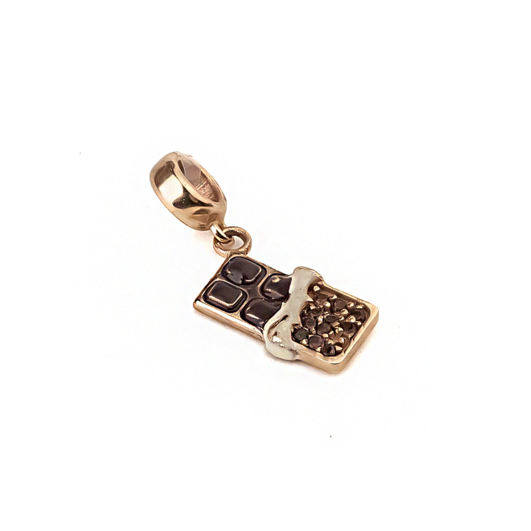 Vintage 18K Gold Plated Stainless Steel Pendant Charm Bar for Women