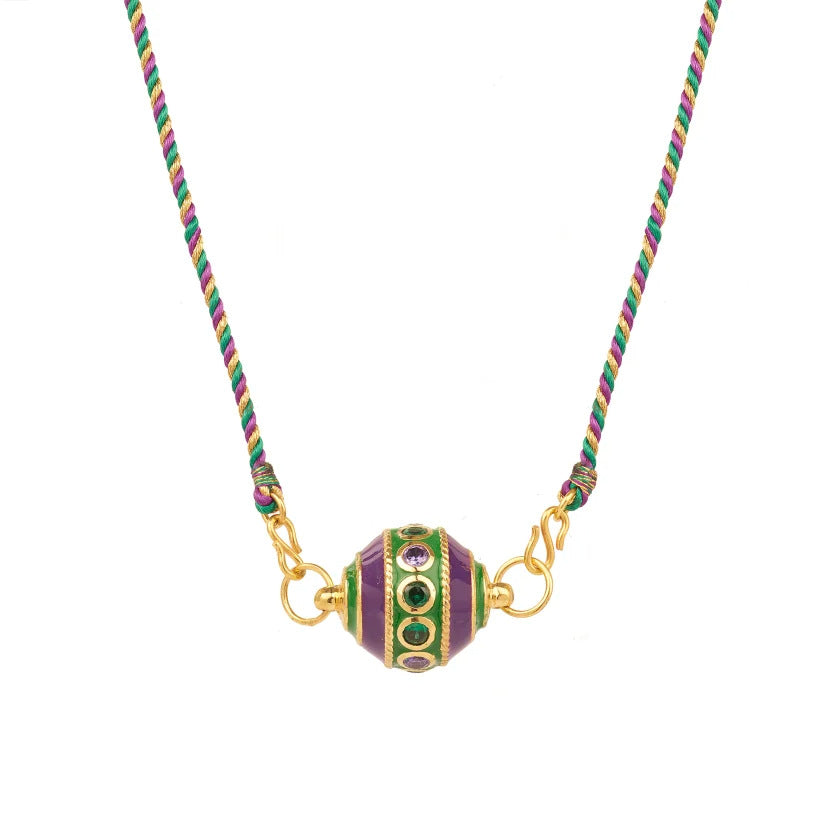 Minimalist Tarot Card Pendant Necklace for Women with Enamel Finish and Zircon Inlay on Gold-Plated Copper Chain