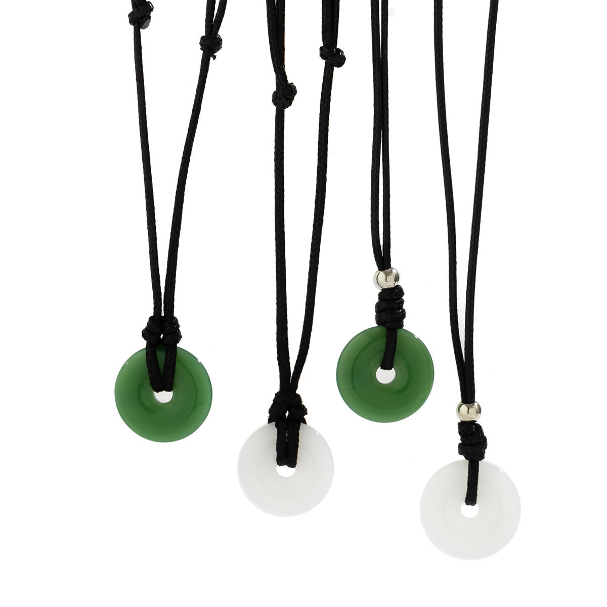 Sweet Casual Geometric Round Glass Bead Chain Layered Necklace for Women