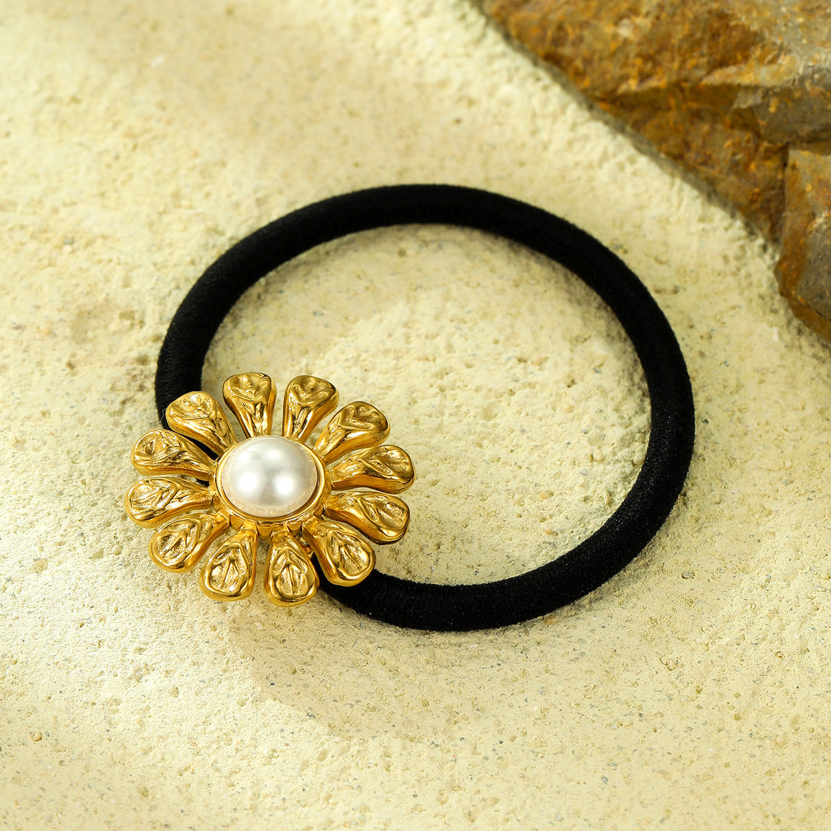 Fermacapelli Vintage in Acciaio Inox a Girasole con Dettagli in Perle per Donna, Accessorio per Capelli alla Moda ad Alta Elasticità