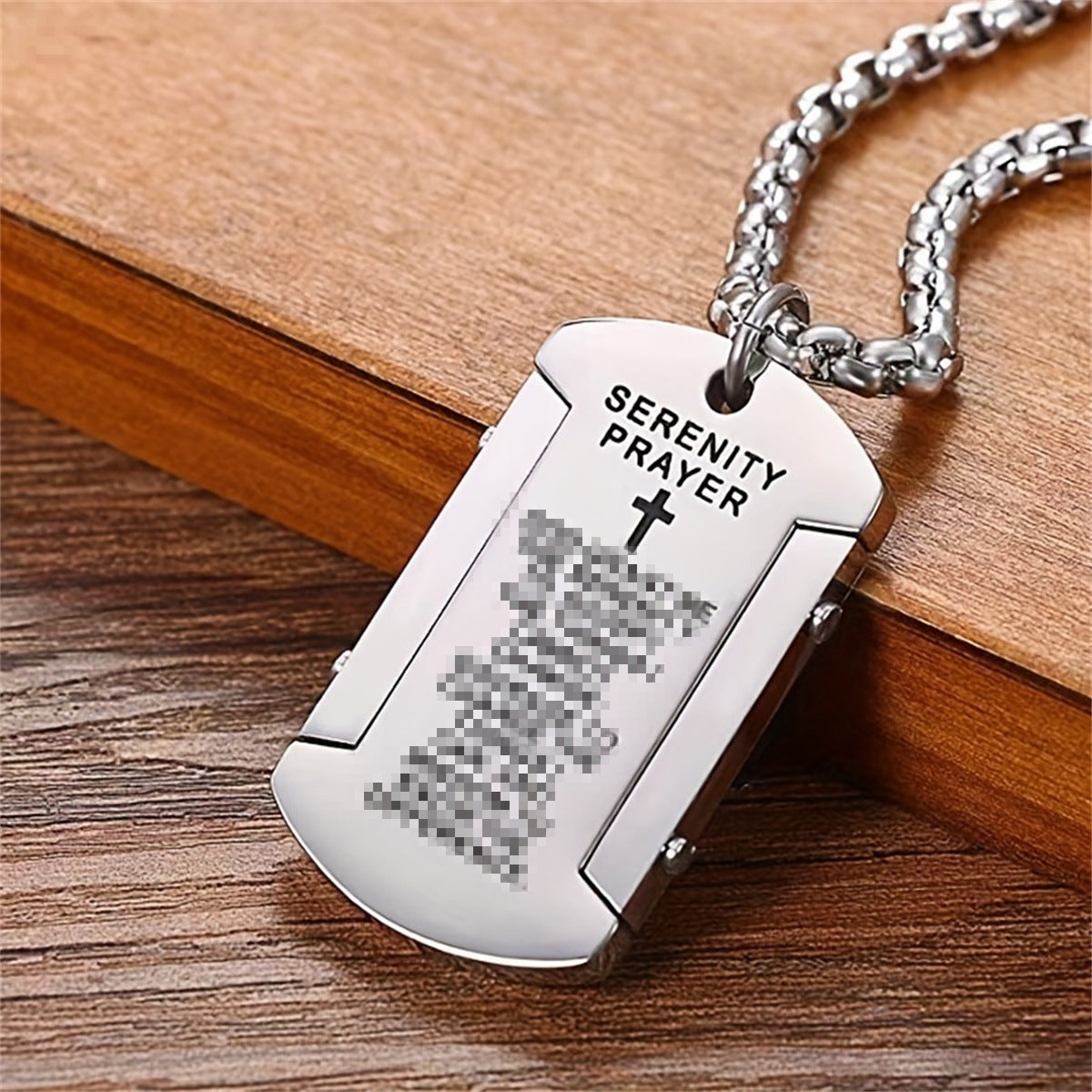 Punk Style Square Pendant Necklace in Stainless Steel with Titanium Steel Charm and Electroplated Finish for Men and Women