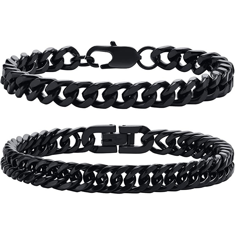 Bracciale geometrico da uomo in acciaio inossidabile con finitura lucida