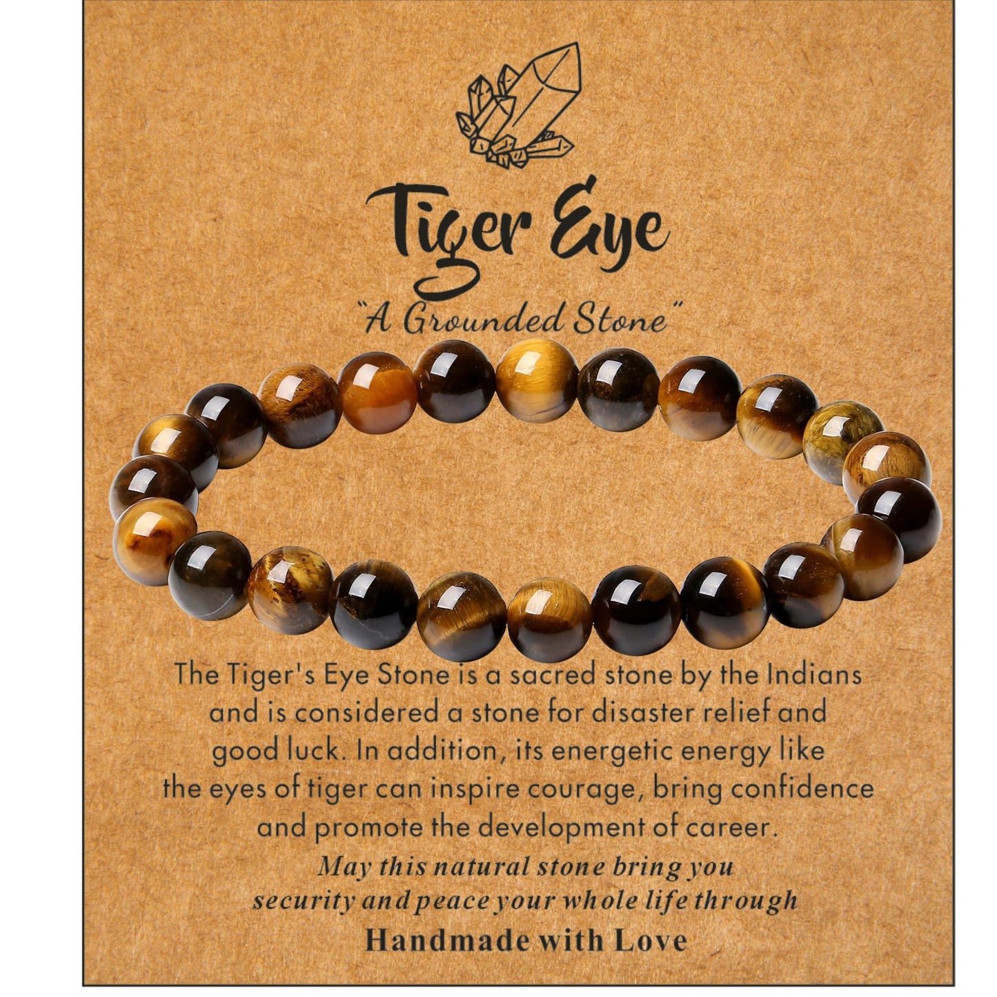 Natural Crystal Agate Lapis Lazuli Tiger Eye Geometric Beaded Bracelet Unisex